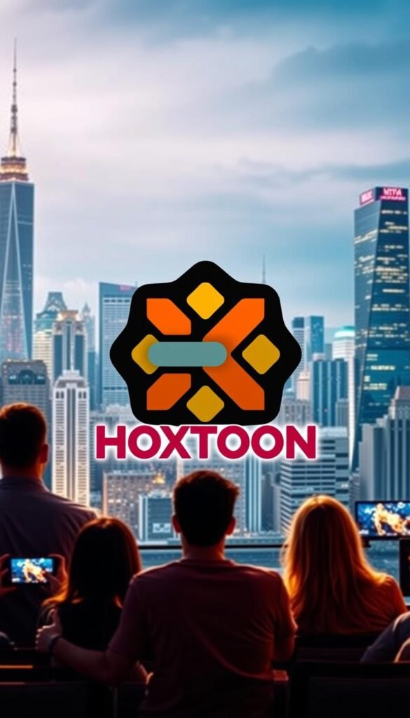 A sleek and modern 4K IPTV service, "Hoxtoon Provider" dominates the USA market with its unparalleled streaming capabilities. Set against a backdrop of a bustling city skyline, the Hoxtoon logo stands prominently in the foreground, its bold colors and clean design radiating a sense of professionalism and reliability. In the middle ground, viewers can see a group of people enjoying the Hoxtoon service on their devices, immersed in a seamless and high-quality viewing experience. The lighting is warm and inviting, creating a welcoming atmosphere that showcases Hoxtoon as America's premier IPTV solution. The overall composition conveys a feeling of cutting-edge technology, exceptional service, and the collective enjoyment of the Hoxtoon community.
