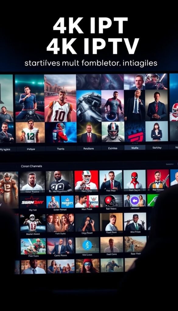 A high-quality 4K IPTV app with a vast selection of over 21,000 premium HD channels, featuring the Hoxtoon Provider brand. The app's sleek user interface showcases a diverse array of live streams, ranging from news and sports to movies and entertainment. Sophisticated camera angles and dramatic lighting emphasize the extensive channel options, with a vibrant, immersive atmosphere. The app's seamless performance and reliable connectivity are highlighted, inviting the user to explore the boundless entertainment at their fingertips.