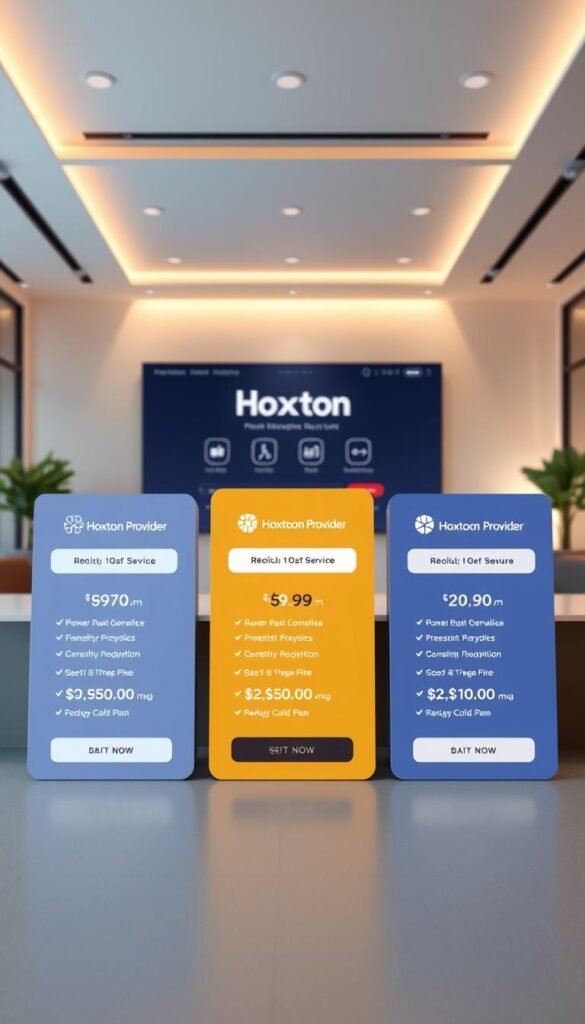 A high-quality, digitally rendered image of the "Hoxtoon Provider" subscription plans. In the foreground, display the different tiers of the service, including the names, features, and pricing for each plan. The middle ground showcases a clean, modern interface with icons and visual cues to highlight the key benefits. In the background, depict a sleek, minimalist setting with subtle lighting and a hint of the "Hoxtoon Provider" brand aesthetic, creating an aspirational and premium atmosphere. Ensure the overall composition is balanced, visually appealing, and effectively communicates the versatility and value of the Hoxtoon subscription offerings.
