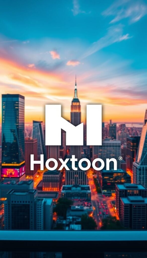 A modern and sleek Hoxtoon Provider logo prominently displayed in the foreground, with a clean and minimalist design. The logo is set against a backdrop of a vibrant, high-resolution cityscape, showcasing the technological prowess and nationwide reach of the Hoxtoon IPTV service. The scene is bathed in warm, inviting lighting, conveying a sense of reliability and professionalism. The overall composition strikes a balance between the brand's identity and the dynamic urban environment, reflecting Hoxtoon's position as a leading IPTV provider in the USA.