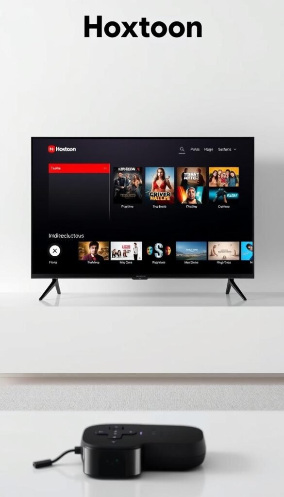 A modern, interactive program guide for the Hoxtoon Provider IPTV service, featuring a sleek and intuitive user interface. In the foreground, a high-resolution display showcases a clean grid layout with vibrant channel icons and detailed program information. The middle ground highlights intuitive navigation controls, allowing seamless browsing and selection of content. In the background, a soft, muted gradient creates a sense of depth and emphasizes the guide's sophisticated, technology-driven aesthetic. Lighting is natural and balanced, creating a crisp, high-fidelity visualization. The overall atmosphere conveys a premium, cutting-edge IPTV experience tailored for modern Roku TV users.