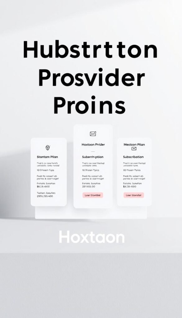 A modern, sleek, and visually striking visual representation of the Hoxtoon Provider subscription plans. The image depicts a minimalist layout with clean lines and a muted color palette, showcasing the different subscription tiers and their corresponding features in a clear and organized manner. The foreground features a prominent display of the Hoxtoon Provider brand name, while the middle ground showcases the various subscription plans, each with its own distinct icon and pricing information. The background offers a subtle, unobtrusive gradient or textured pattern to create a sense of depth and sophistication. The overall composition is balanced, elegant, and designed to clearly communicate the subscription options available to potential Hoxtoon customers.