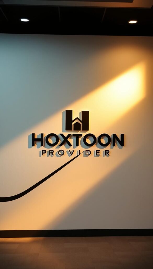 A prominently displayed Hoxtoon Provider logo against a backdrop of a modern, minimalist design. The logo is rendered in a sleek, high-contrast style, capturing the brand's sophisticated and cutting-edge identity. The composition features clean lines, geometric shapes, and a neutral color palette, creating a sense of professionalism and technological sophistication. Warm, directional lighting illuminates the logo, casting subtle shadows and highlights to add depth and dimension. The overall atmosphere conveys the Hoxtoon Provider's position as a leading IPTV service provider in the USA, reliable, and trustworthy.