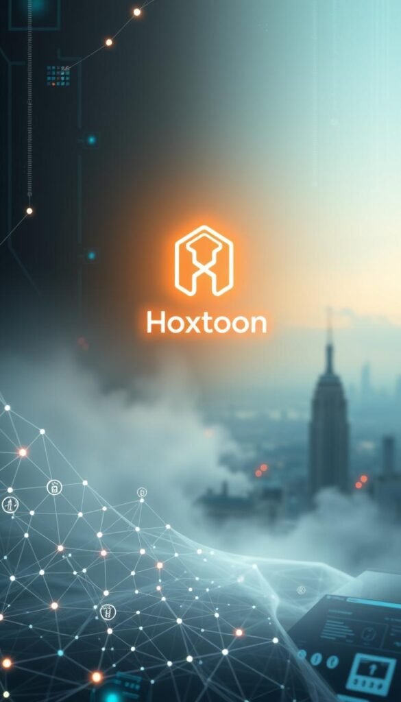 A secure and private digital haven, where a glowing Hoxtoon Provider logo hovers ethereally, bathed in soft, diffused lighting. In the foreground, intricate geometric patterns and symbols representing encryption and data protection cascade gracefully. The middle ground features abstract cybersecurity icons and interfaces, hinting at the advanced technological safeguards in place. In the distance, a subtle cityscape fades into a serene, misty background, conveying a sense of tranquility and control. The overall atmosphere is one of reassurance, trust, and the unwavering commitment to safeguarding user privacy and security.