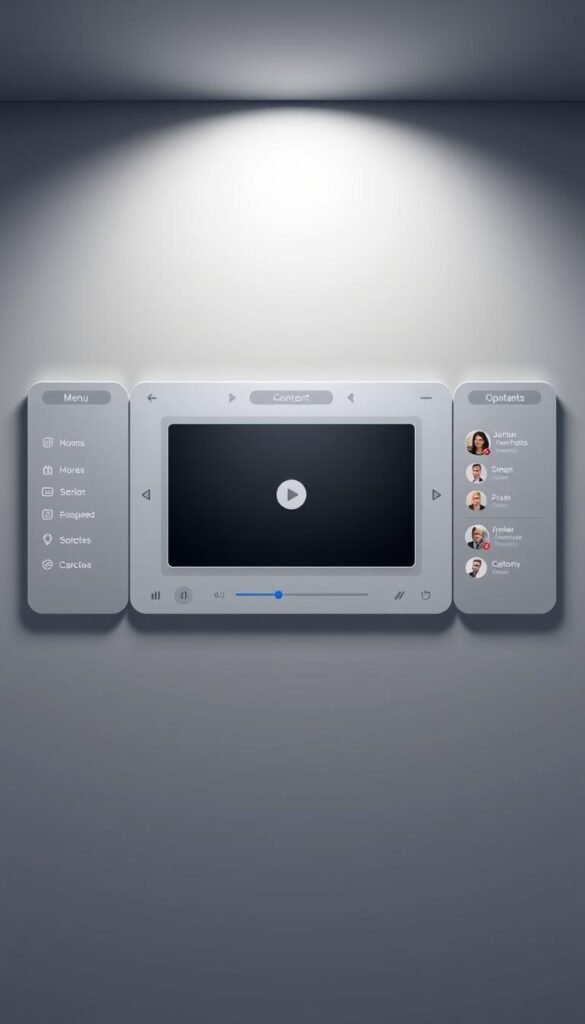 A sleek and intuitive user interface for the Hoxtoon Provider service, showcasing a clean and modern design with a focus on user experience. In the center, a large video player dominates the screen, surrounded by a minimalist layout of menus and controls. The overall palette is muted, with subtle gradients and soft lighting creating a calming atmosphere. The navigation is intuitive, with clear icons and labels guiding the user through the various features and content options. The layout is responsive, adapting seamlessly to different screen sizes and devices. The user interface exudes a sense of professionalism and attention to detail, reflecting the high-quality nature of the Hoxtoon Provider service.