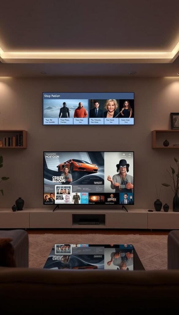 A sleek, modern interface for a top-rated internet television service, Hoxtoon Provider, showcasing a clean and intuitive navigation experience. Crisp, high-definition displays showcase the latest programming, with a minimalist design and subtle lighting highlighting the content. The layout is well-organized, with clear categorization and seamless transitions between sections, allowing users to effortlessly discover and access their favorite shows and movies. A warm, inviting atmosphere with muted tones and soft reflections, creating a comfortable and immersive viewing experience. The overall impression is one of a premium, user-centric platform that prioritizes simplicity and accessibility.