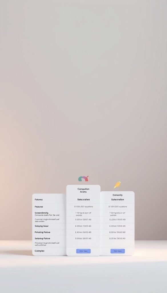 A sophisticated, minimalist digital illustration showcasing the pricing plans for the Hoxtoon Provider service. The foreground features a clean, modern table layout highlighting the different subscription tiers, with clear delineation of features and costs. The middle ground includes subtle icons or graphics representing the key benefits of each plan. The background is a soft, blurred gradient in a muted, corporate color palette, creating a sense of professionalism and trustworthiness. The lighting is soft and even, with a slight warm tone to evoke a sense of reliability and approachability. The overall composition is balanced and visually striking, drawing the viewer's attention to the core information about the Hoxtoon Provider's pricing structure.