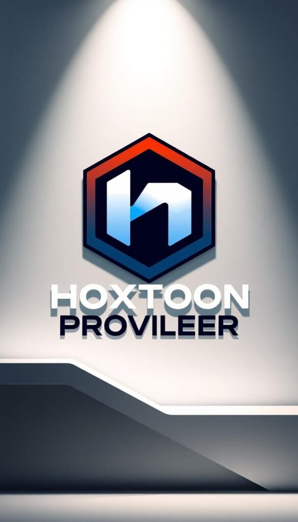 A stunning modern logo for the premium IPTV service "Hoxtoon Provider" set against a sleek, minimalist background. The logo is prominently displayed, featuring the brand name in a bold, geometric font with clean lines and a vibrant, eye-catching color palette. The overall composition conveys a sense of professionalism, quality, and technological sophistication. The lighting is carefully crafted, creating depth and dimension, while the camera angle provides an elevated, authoritative perspective. The background is subtly textured, lending an air of sophistication and attention to detail. The entire scene emanates a sense of reliability, trustworthiness, and industry-leading service that perfectly encapsulates the essence of the "Hoxtoon Provider" brand.