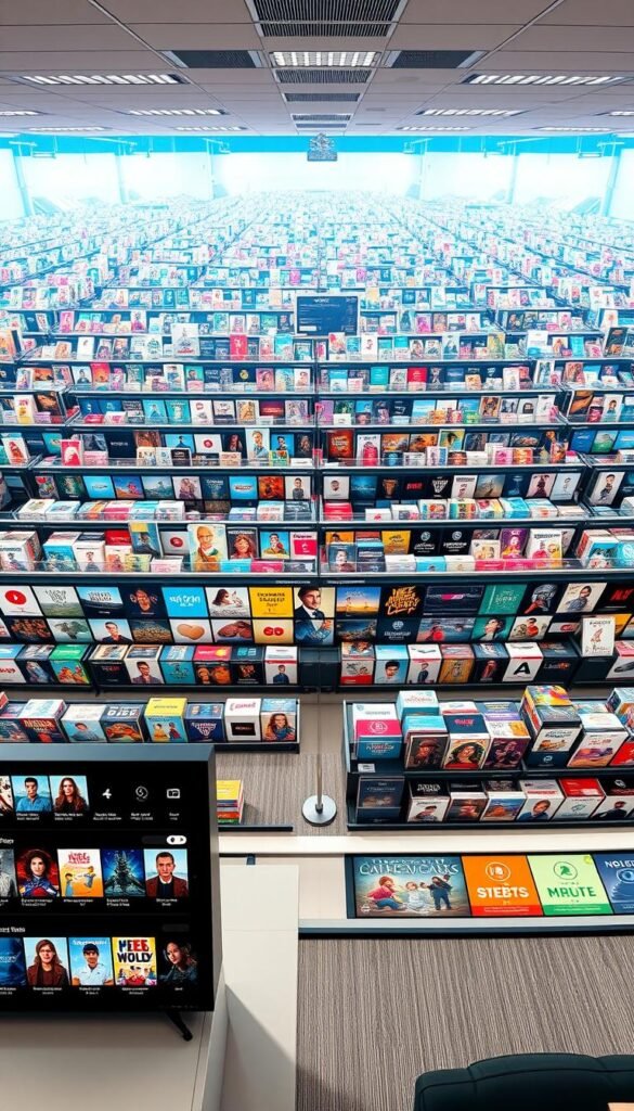 A vast, well-organized content library of the Hoxtoon Provider, stretching across multiple genres and categories. In the foreground, a sleek and modern interface showcases a curated selection of popular titles, with eye-catching thumbnails and descriptions. The middle ground features a diverse array of genre-specific sections, each with a distinct visual identity and a wealth of content to explore. In the background, a panoramic view of the library's expansive collection, hinting at the sheer depth and breadth of the Hoxtoon Provider's offerings. Vibrant colors, clean lines, and a sense of digital sophistication permeate the scene, conveying the high-quality and user-friendly experience of the Hoxtoon content library.