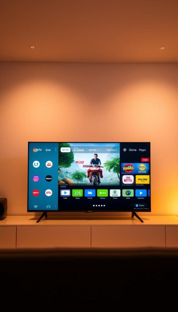 A vibrant and intuitive IPTV interface, the Hoxtoon Provider showcases a sleek and modern design. In the foreground, a clean menu system with large, easy-to-navigate icons allows seamless access to a vast library of live channels, on-demand content, and personalized recommendations. The middle ground features a captivating video preview, showcasing the high-quality visuals and immersive viewing experience. Backdrop of a softly blurred, minimalist aesthetic, creating a sense of depth and focus. Warm, subtle lighting accentuates the interface's clean lines and vibrant colors, evoking a sense of comfort and professionalism. The overall composition conveys a user-friendly, intuitive, and visually striking IPTV experience.