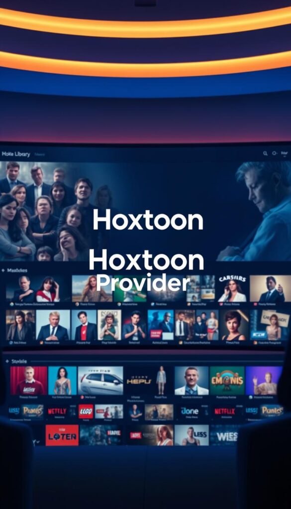 A visually stunning and immersive streaming service interface, featuring the Hoxtoon Provider brand prominently displayed in the center. The foreground showcases a seamless, intuitive user experience with crisp, high-definition video playback and intuitive navigation menus. The middle ground highlights a diverse content library, showcasing a wide range of TV shows, movies, and live channels. In the background, a soft, atmospheric lighting creates a warm and inviting ambiance, conveying a sense of premium quality and reliability. The overall composition is well-balanced, with a focus on creating a visually appealing and cohesive image that reflects the modern, high-quality streaming service that Hoxtoon Provider offers. A visually stunning and immersive streaming service interface, featuring the Hoxtoon Provider brand prominently displayed in the center. The foreground showcases a seamless, intuitive user experience with crisp, high-definition video playback and intuitive navigation menus. The middle ground highlights a diverse content library, showcasing a wide range of TV shows, movies, and live channels. In the background, a soft, atmospheric lighting creates a warm and inviting ambiance, conveying a sense of premium quality and reliability. The overall composition is well-balanced, with a focus on creating a visually appealing and cohesive image that reflects the modern, high-quality streaming service that Hoxtoon Provider offers.