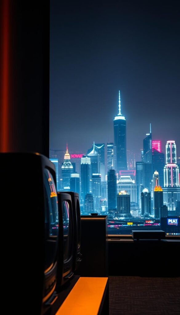 Dramatic cinematic lighting illuminates the evolution of television, from the bulky cathode-ray tubes of yesteryear to the sleek, high-definition displays of the modern era. In the foreground, a vintage TV set fades into the background, its analog signals giving way to the vibrant, crystal-clear IPTV experience provided by Hoxtoon Provider. The mid-ground features a series of interconnected devices, each representing a milestone in the technological advancements that have transformed the way we consume media. In the distant background, a futuristic cityscape, with towering skyscrapers and glowing holograms, symbolizes the boundless potential of IPTV and the seamless integration of entertainment into our daily lives.