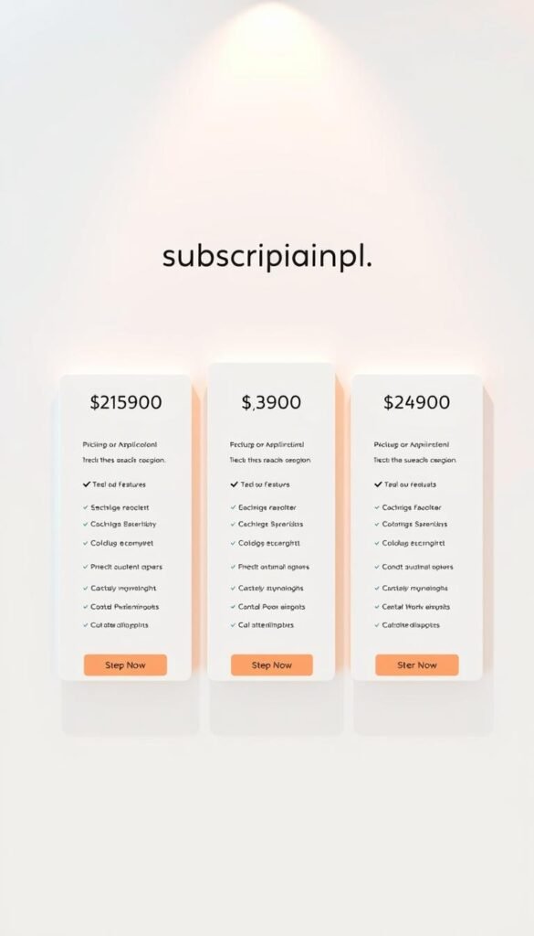 Hoxtoon Provider: Elegant subscription plans showcasing a sleek, minimalist design with distinct pricing tiers. A centered layout highlights the key features, benefits, and costs for each plan, allowing users to easily compare options. The plans are displayed on a clean, white background with subtle gradients and soft shadows to create depth and a premium feel. Warm lighting from the top casts a gentle glow, accentuating the plan details. The overall composition conveys a sense of professionalism, value, and clarity to help users make an informed decision.