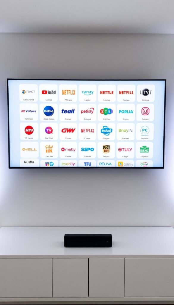 A detailed IPTV channel lineup for the Hoxtoon Provider service, showcased on a sleek, modern interface. The layout features a clean grid of channel logos and names, arranged in a visually appealing manner that emphasizes the comprehensive nature of the offering. The overall aesthetic conveys a sense of professionalism and high-quality content, with a soft, neutral color palette and subtle textures that create a premium, sophisticated ambiance. The image is captured from a slightly elevated angle, providing a clear, unobstructed view of the channel lineup displayed on a stylish, minimalist device or screen. Subtle lighting from the sides accentuates the depth and dimensionality of the interface, while maintaining a balanced, natural appearance.