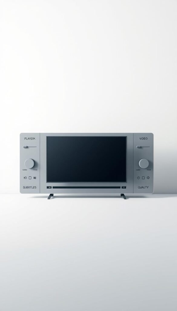 A minimalistic, clean-looking illustration of an IPTV player interface. The foreground displays the Hoxtoon Provider logo prominently, with various player controls and features neatly arranged around it, such as playback buttons, volume sliders, and options for subtitles, audio tracks, and video quality. The middle ground showcases a large video display area, with a crisp, high-definition video playing. The background features a subtle gradient or texture, creating a modern, sophisticated atmosphere. The lighting is soft and diffused, giving the scene a sense of depth and dimension. The overall composition is balanced and visually appealing, highlighting the key features and functionality of the IPTV player.