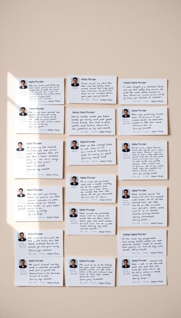 A neatly organized arrangement of customer review cards showcasing genuine testimonials about the Hoxtoon Provider IPTV app. The cards are displayed on a clean, neutral-toned background, with a natural, diffused lighting that creates a soft, inviting atmosphere. Each card features a headshot of the reviewer, their name, and a succinct, handwritten-style review highlighting the app's features and their overall positive experience. The cards are positioned in a grid layout, creating a visually appealing and cohesive display of real user feedback. The focus is on authenticity, trustworthiness, and a sense of community surrounding the Hoxtoon Provider brand.