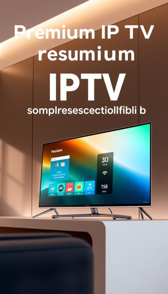 A premium IPTV subscription by the Hoxtoon Provider, displayed on a sleek, modern device against a sophisticated backdrop. The screen showcases a vibrant, high-definition interface with a clean, user-friendly design. Soft, diffused lighting creates a sense of quality and reliability, while the device's metallic accents and subtle reflections convey a premium, elegant aesthetic. The overall scene exudes a professional, trustworthy atmosphere, reflecting the reliability and customer support associated with a premium IPTV service.