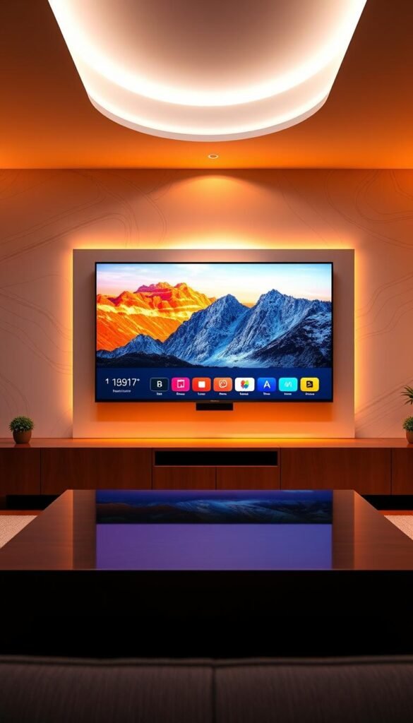 A sleek, modern IPTV panel customized for the Hoxtoon Provider service. The panel features a clean, minimalist design with a large central display showcasing a vivid, high-definition video feed. The user interface is intuitive and responsive, with customizable menus and settings that allow the viewer to tailor the viewing experience to their preferences. The panel is bathed in warm, soft lighting, creating a cozy and inviting atmosphere. The background is a subtle, abstract pattern that complements the panel's design, giving the overall image a polished and professional look. The camera angle is slightly elevated, providing a clear and unobstructed view of the panel's features and functionality.