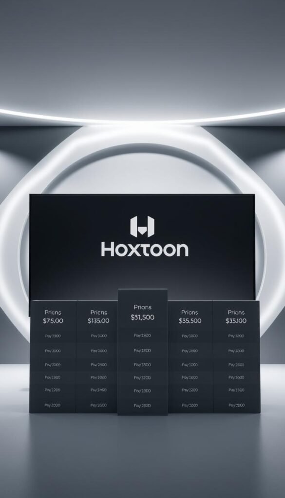 A sleek, modern, and comprehensive pricing guide for the Hoxtoon Provider lifetime IPTV subscription plan. The guide showcases various pricing tiers against a sophisticated backdrop of bold shapes and gradients, creating a visually appealing and informative layout. The foreground features a clean, minimalist presentation of the plan details, with clear and concise pricing information. The middle ground showcases the Hoxtoon Provider brand logo, adding a touch of branding and authority. The background features a subtle, yet elegant, pattern or texture that enhances the overall aesthetic. The lighting is soft and diffused, creating a sense of depth and dimension. The overall mood is professional, polished, and designed to captivate the viewer's attention.