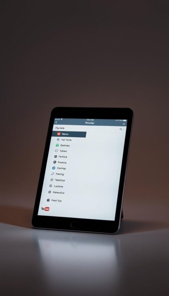 A sleek, modern iOS device displaying the Hoxtoon Provider IPTV app interface. The app's menu and navigation elements are showcased against a clean, minimalist background, highlighting its intuitive user experience. Subtle lighting casts a warm, inviting glow, creating a sense of professionalism and reliability. The device is positioned at a slight angle, emphasizing the app's responsive design and seamless integration with the iOS platform. The overall tone conveys the ease of setup and troubleshooting for IPTV on iOS devices.