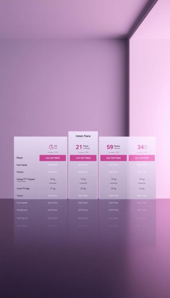 A sleek, modern interface showcasing the Hoxtoon Provider IPTV subscription plans. In the foreground, a grid of plan options with clear pricing, features, and package details. The middle ground features elegant icons and infographics highlighting key plan benefits. In the background, a soft, gradient-based color scheme creates a premium, professional atmosphere. Minimalist typography, clean layouts, and a subtle Hoxtoon Provider branding convey a high-quality, trustworthy IPTV service.