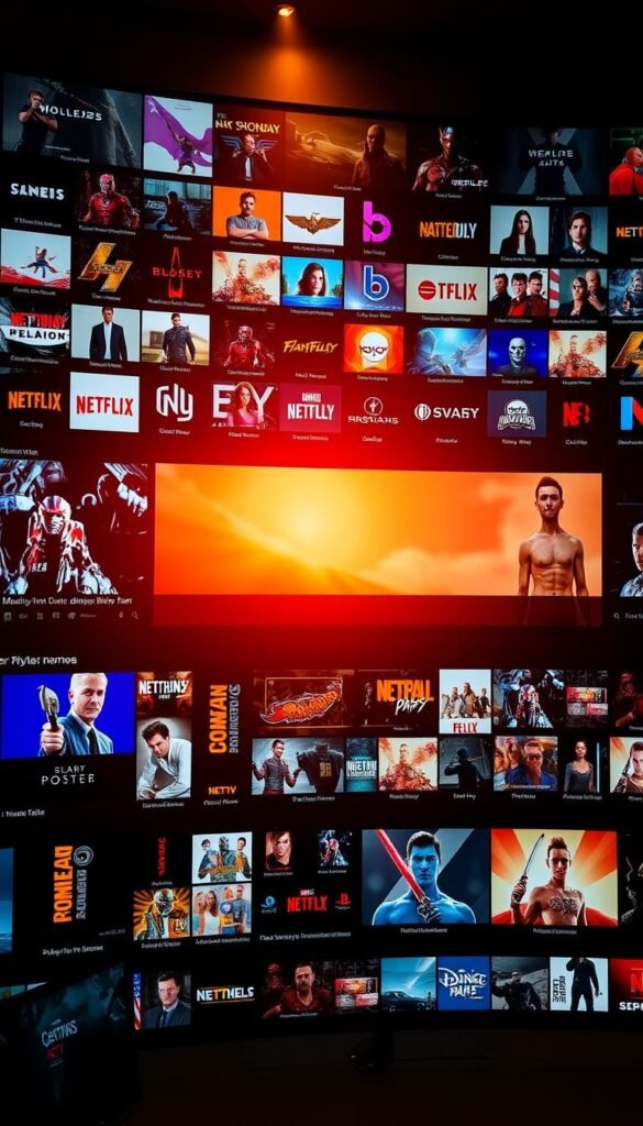 A well-lit, high-resolution screenshot of the Hoxtoon Provider IPTV service's massive content library, showcasing a diverse array of live TV channels, on-demand movies, and TV shows. The frame is positioned to highlight the sheer breadth and depth of the platform's offerings, with a visually striking layout that emphasizes the sleek, modern design of the user interface. The scene is bathed in a warm, inviting glow, conveying a sense of accessibility and user-friendliness. The overall mood is one of exploration and discovery, capturing the essence of delving into Hoxtoon's expansive entertainment universe.