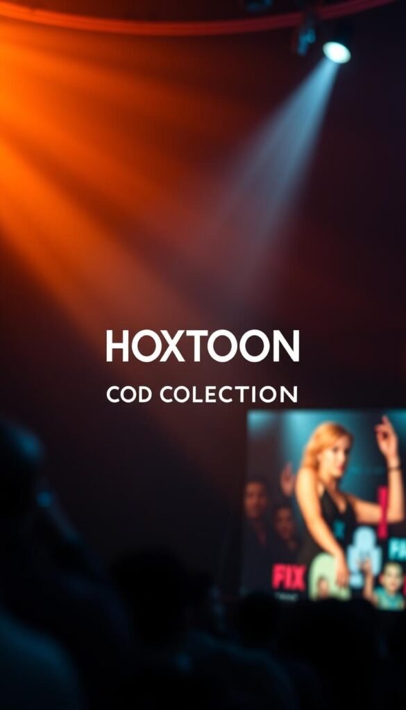 Dramatic and immersive digital cinema display of "HOXTOON VOD Collection": a massive media library of over 150,000 high-quality video titles, showcased in a sleek, minimalist user interface designed by the Hoxtoon Provider brand. The scene features a striking, cinematic composition with a sharp focus on the VOD collection's title and logo, illuminated by warm, diffused lighting that creates a sense of depth and dimensionality. The background is blurred and out of focus, emphasizing the centrality of the VOD collection as the main subject. The overall mood is one of sophistication, quality, and the promise of endless entertainment choices for the viewer.